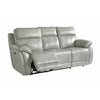 Bassett Club Level Levitate Power Leather Motion Sofa in Nickel Leather - Chapin Furniture
