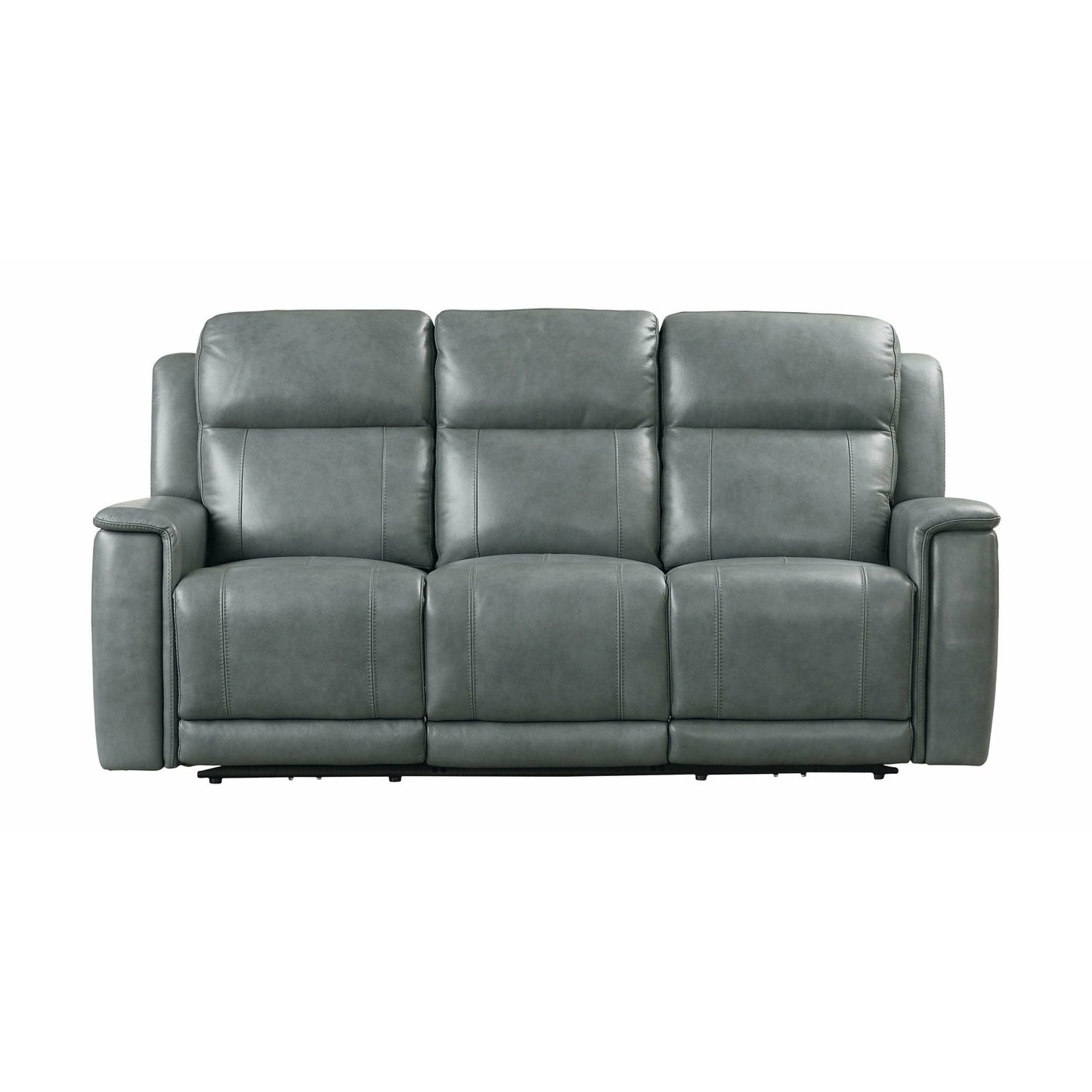 Bassett Club Level Conover Motion Sofa- Blue Gray Leather - Chapin Furniture