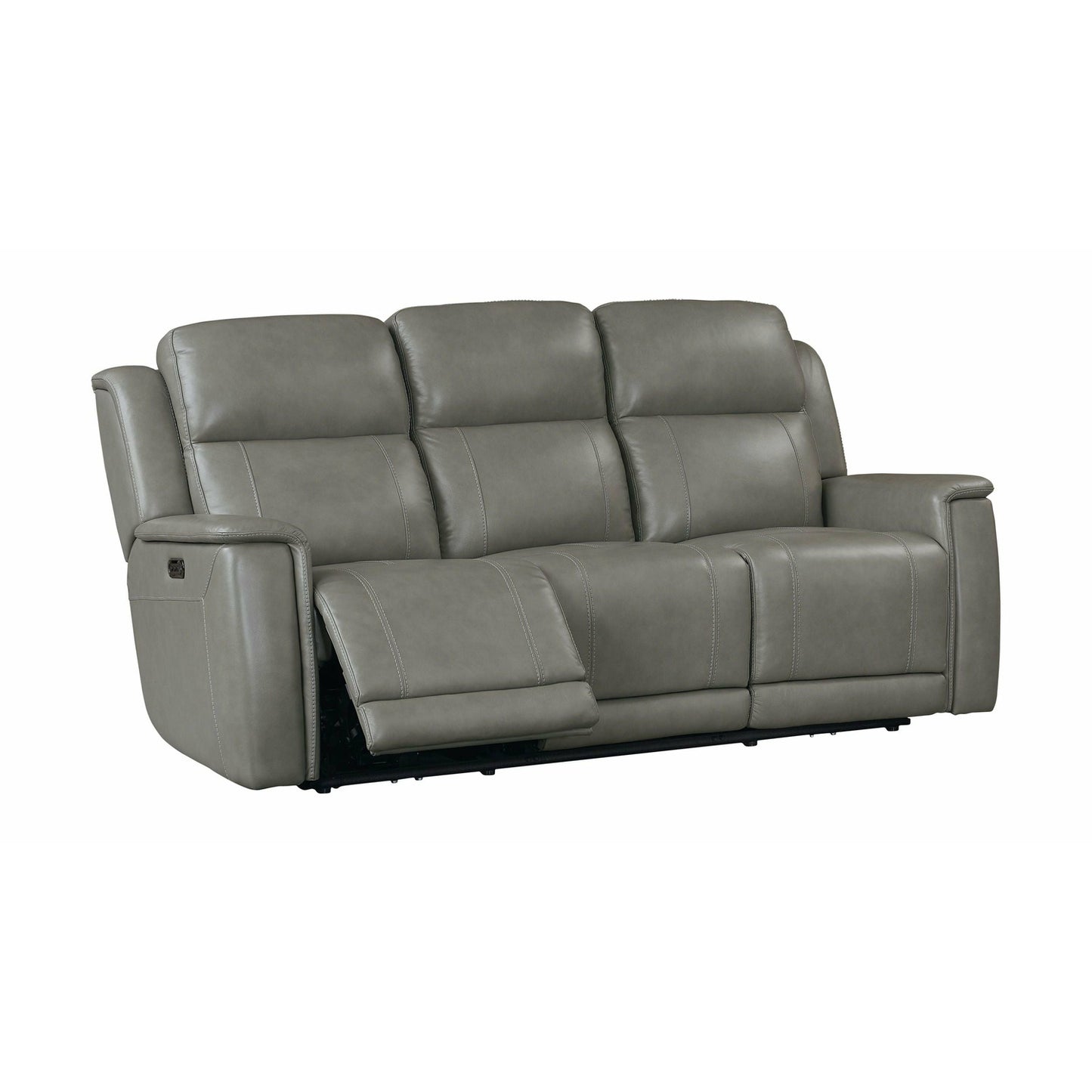 Bassett Club Level Conover Motion Sofa- Light Gray Leather - Chapin Furniture