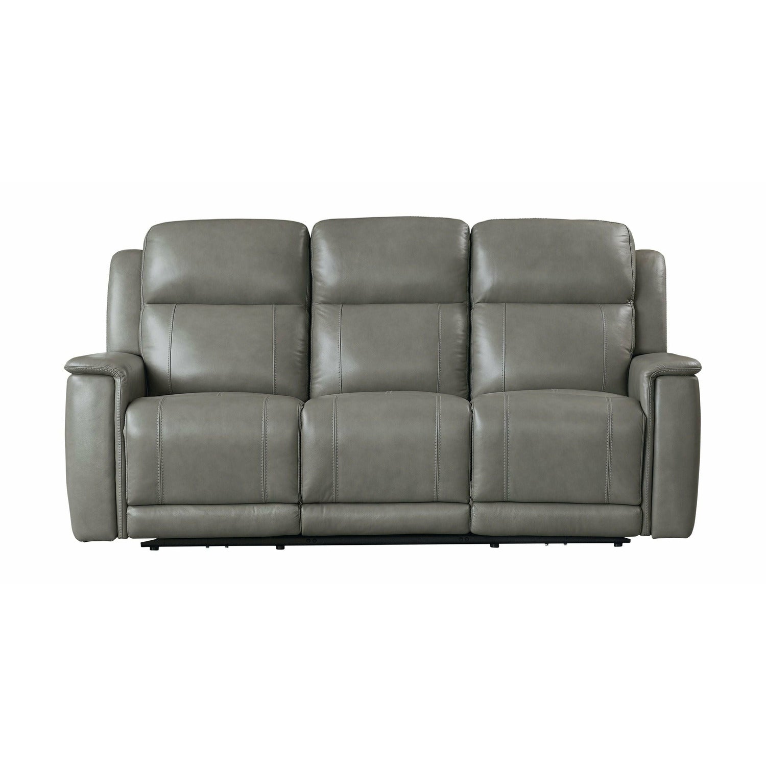 Bassett Club Level Conover Motion Sofa- Light Gray Leather - Chapin Furniture