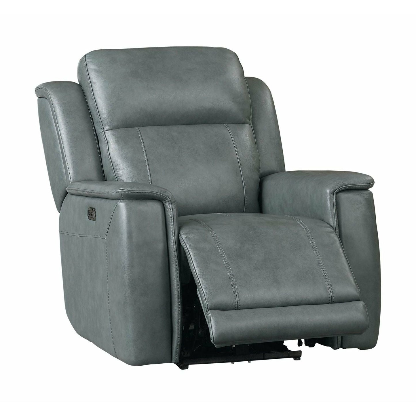 Bassett Club Level Conover Motion Wallsaver Recliner- Blue Gray Leather - Chapin Furniture