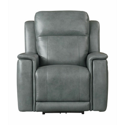 Bassett Club Level Conover Motion Wallsaver Recliner- Blue Gray Leather - Chapin Furniture