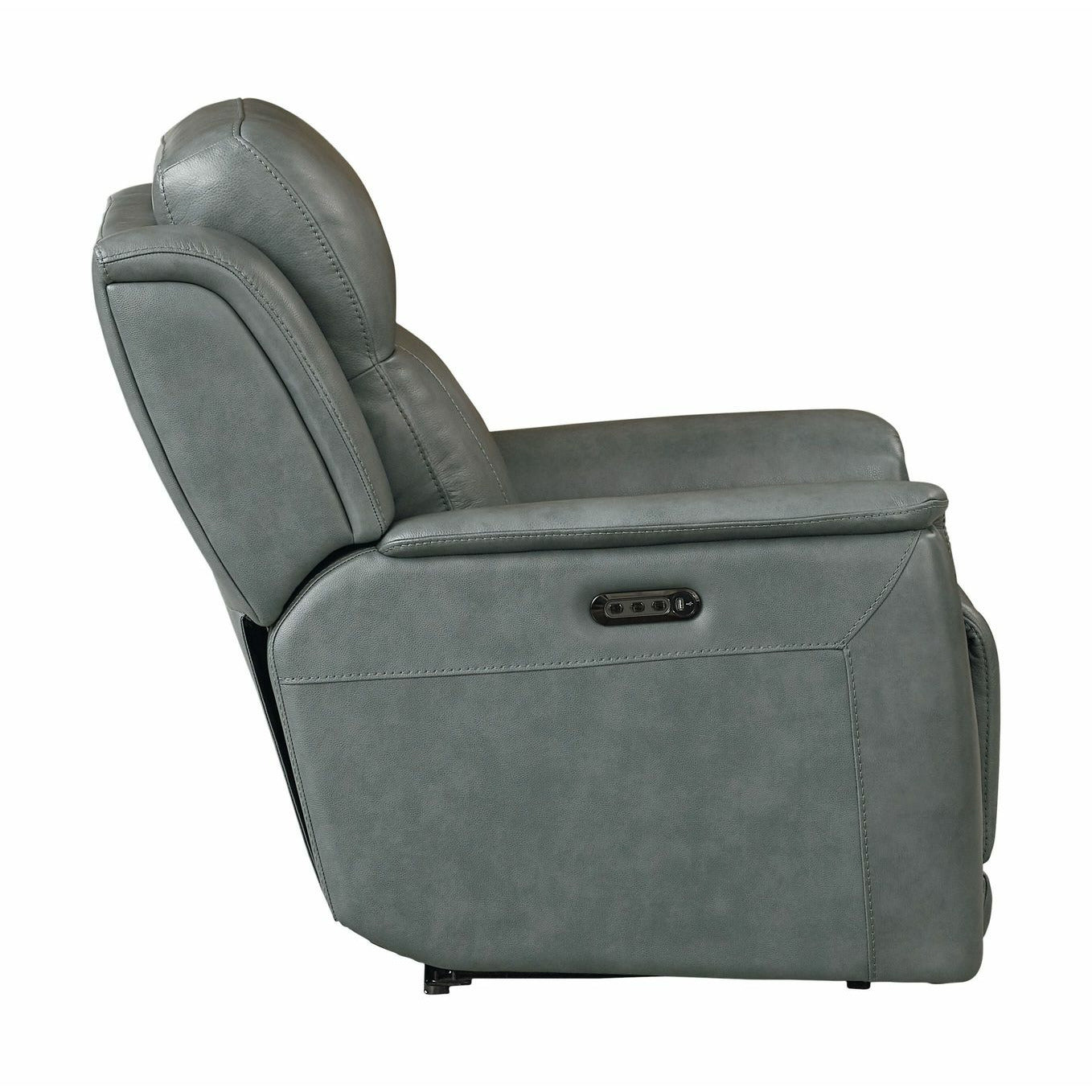 Bassett Club Level Conover Motion Wallsaver Recliner- Blue Gray Leather - Chapin Furniture