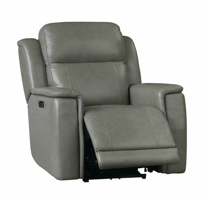 Bassett Club Level Conover Motion Wallsaver Recliner- Light Gray Leather - Chapin Furniture