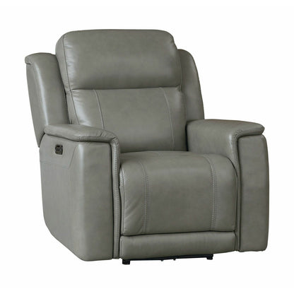 Bassett Club Level Conover Motion Wallsaver Recliner- Light Gray Leather - Chapin Furniture
