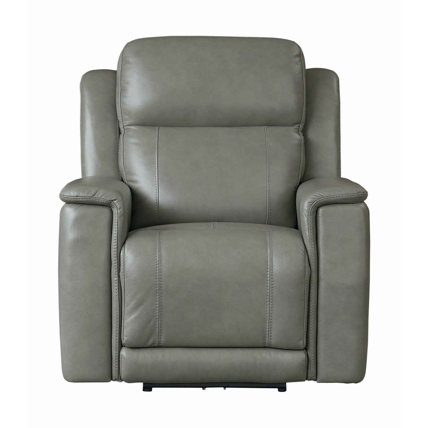 Bassett Club Level Conover Motion Wallsaver Recliner- Light Gray Leather - Chapin Furniture