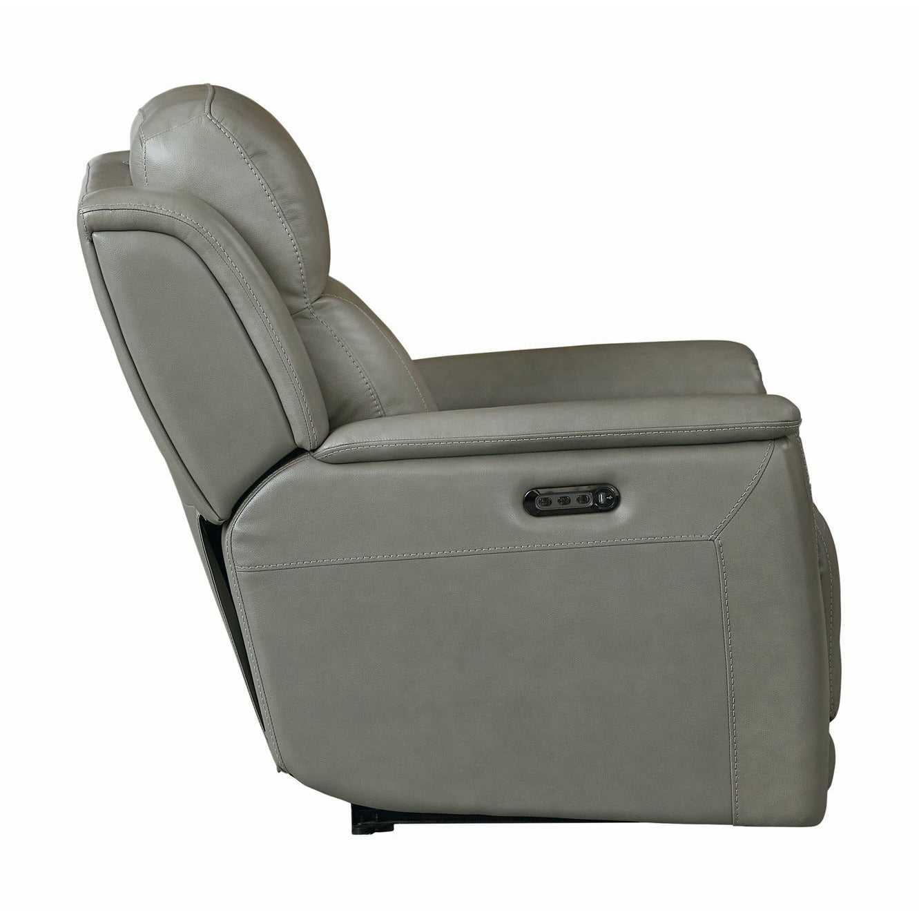 Bassett Club Level Conover Motion Wallsaver Recliner- Light Gray Leather - Chapin Furniture