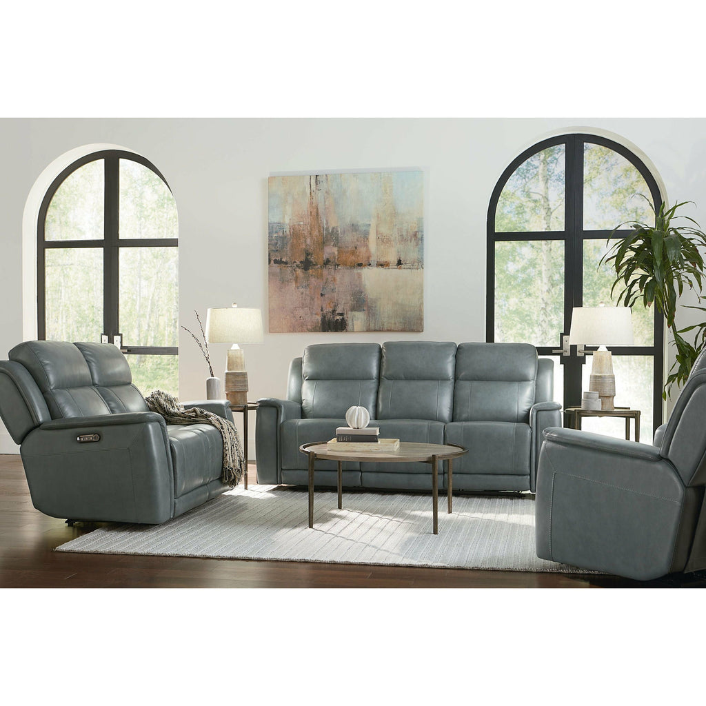 Bassett Club Level Conover Motion Wallsaver Recliner- Blue Gray Leather - Chapin Furniture