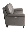 Bassett Club Level Dixon Power Motion Sofa in Granite Leather - Chapin Furniture
