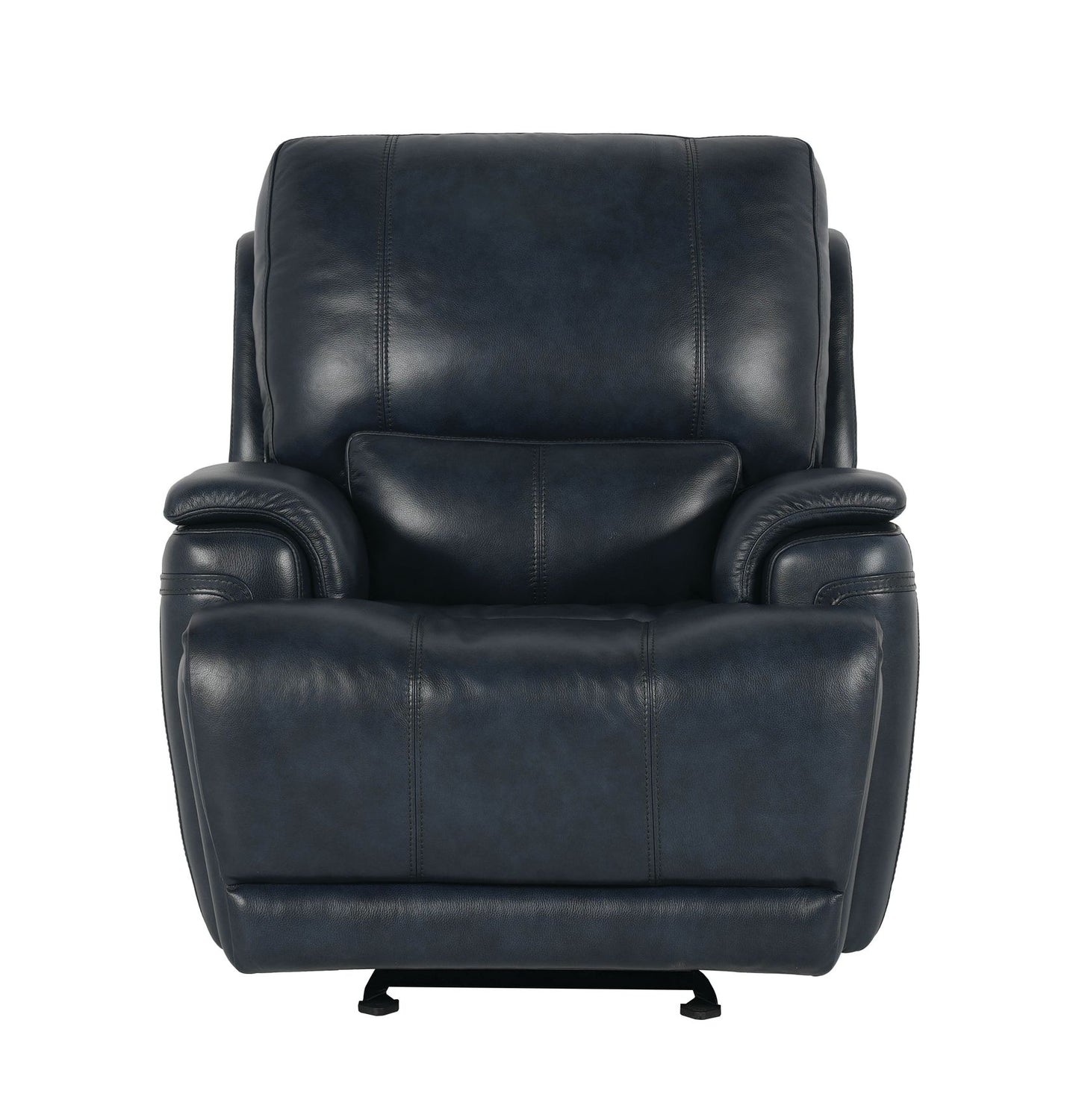 Bassett Club Level Burlington Power Glider Recliner in Navy Leather - Chapin Furniture