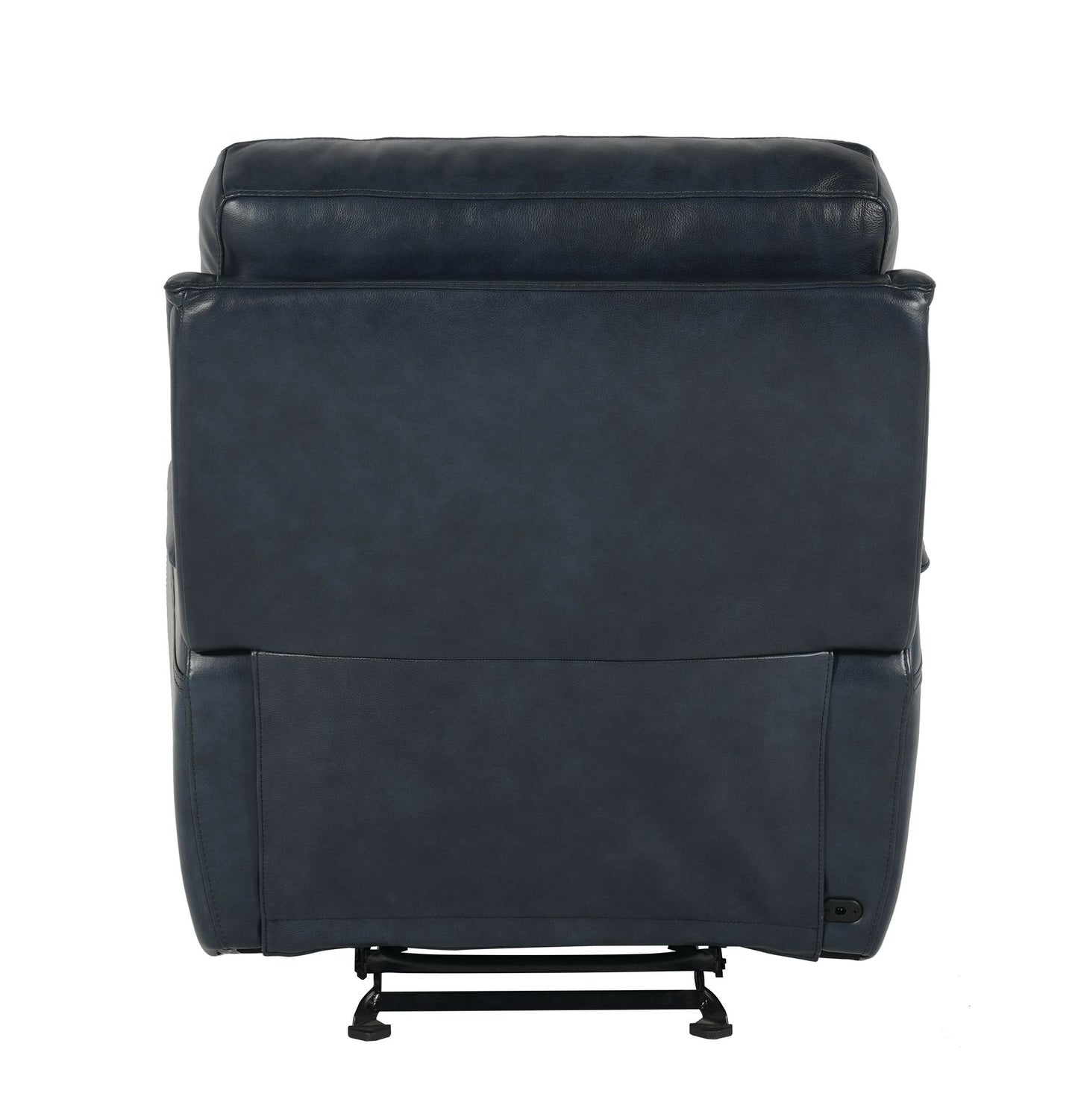 Bassett Club Level Burlington Power Glider Recliner in Navy Leather - Chapin Furniture