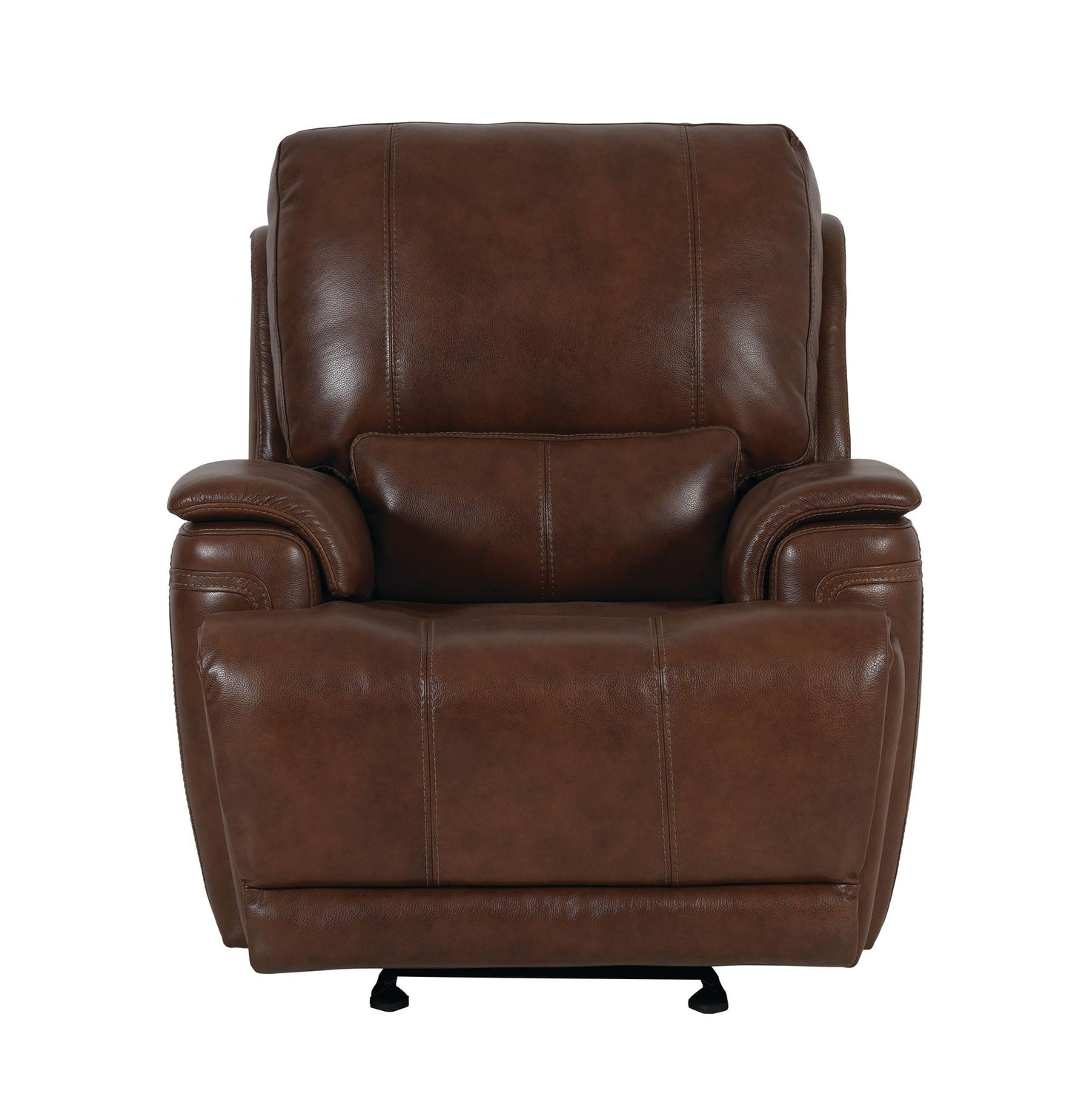 Bassett Club Level Burlington Power Glider Recliner in Umber Leather - Chapin Furniture