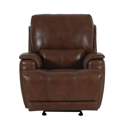 Bassett Club Level Burlington Power Glider Recliner in Umber Leather - Chapin Furniture