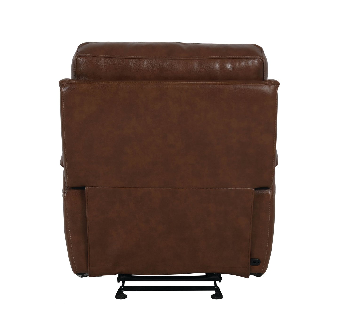 Bassett Club Level Burlington Power Glider Recliner in Umber Leather - Chapin Furniture
