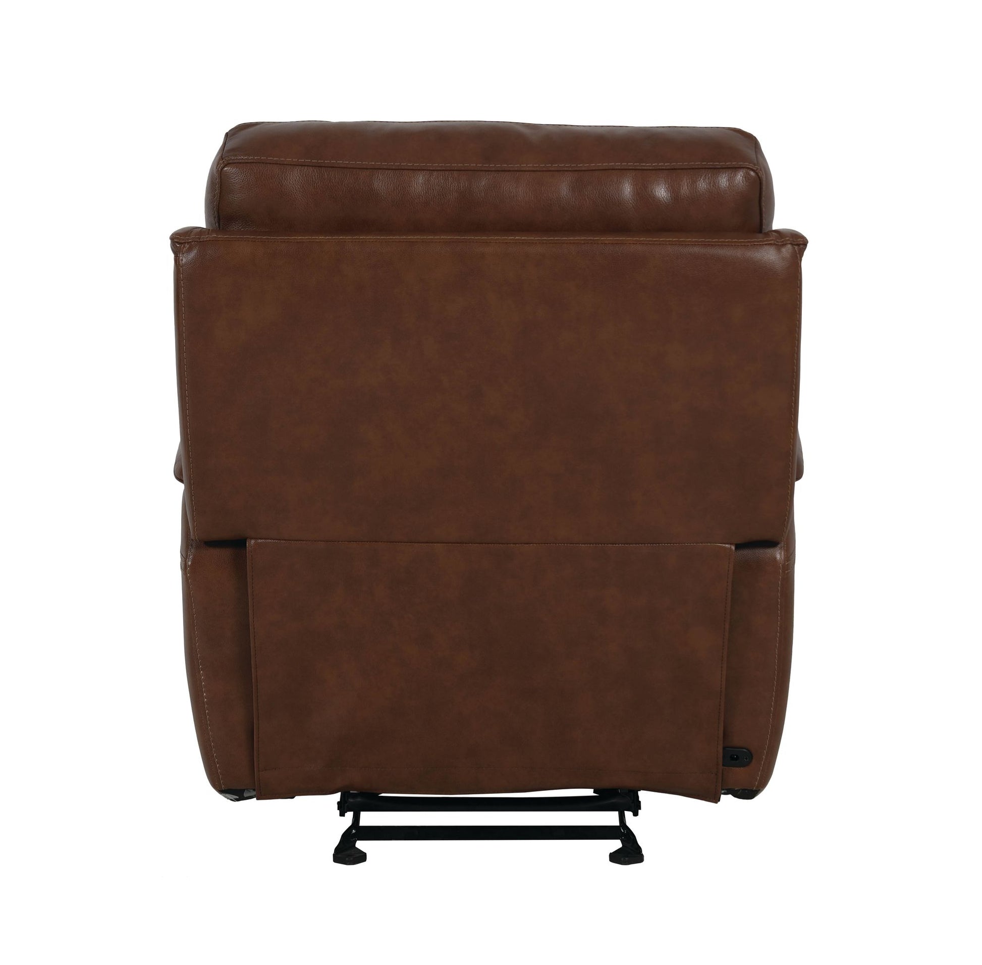 Bassett Club Level Burlington Power Glider Recliner in Umber Leather - Chapin Furniture