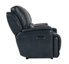 Bassett Club Level Burlington Power Motion Loveseat With Console in Navy Leather - Chapin Furniture