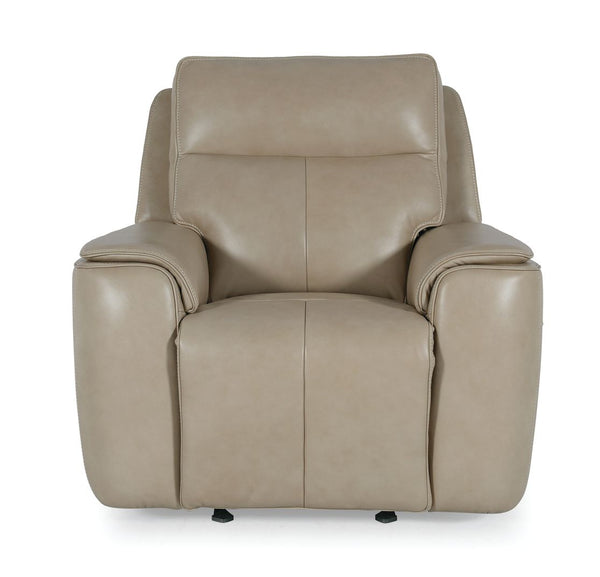 Bassett Club Level Manteo Power Motion Glider Recliner in Diamond Leather - Chapin Furniture