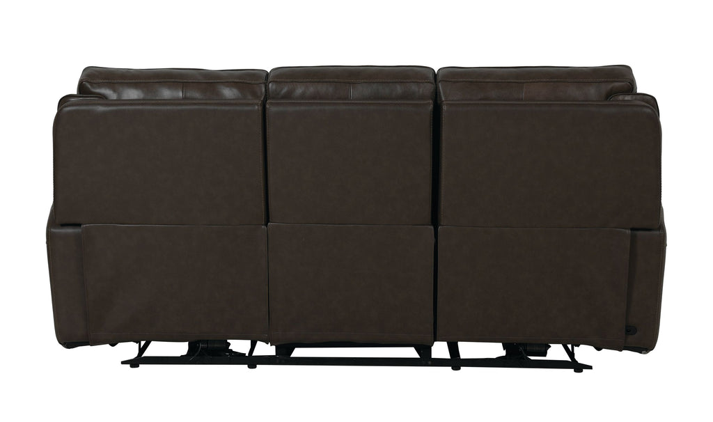 Bassett Club Level Manteo Power Motion Sofa in Sable Leather - Chapin Furniture