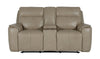 Bassett Club Level Manteo Power Motion Loveseat With Console in Diamond Leather - Chapin Furniture
