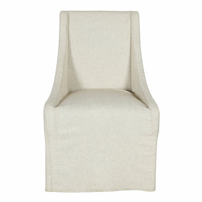 Warwick Rolling Wingback Dining Chair Oatmeal - Chapin Furniture