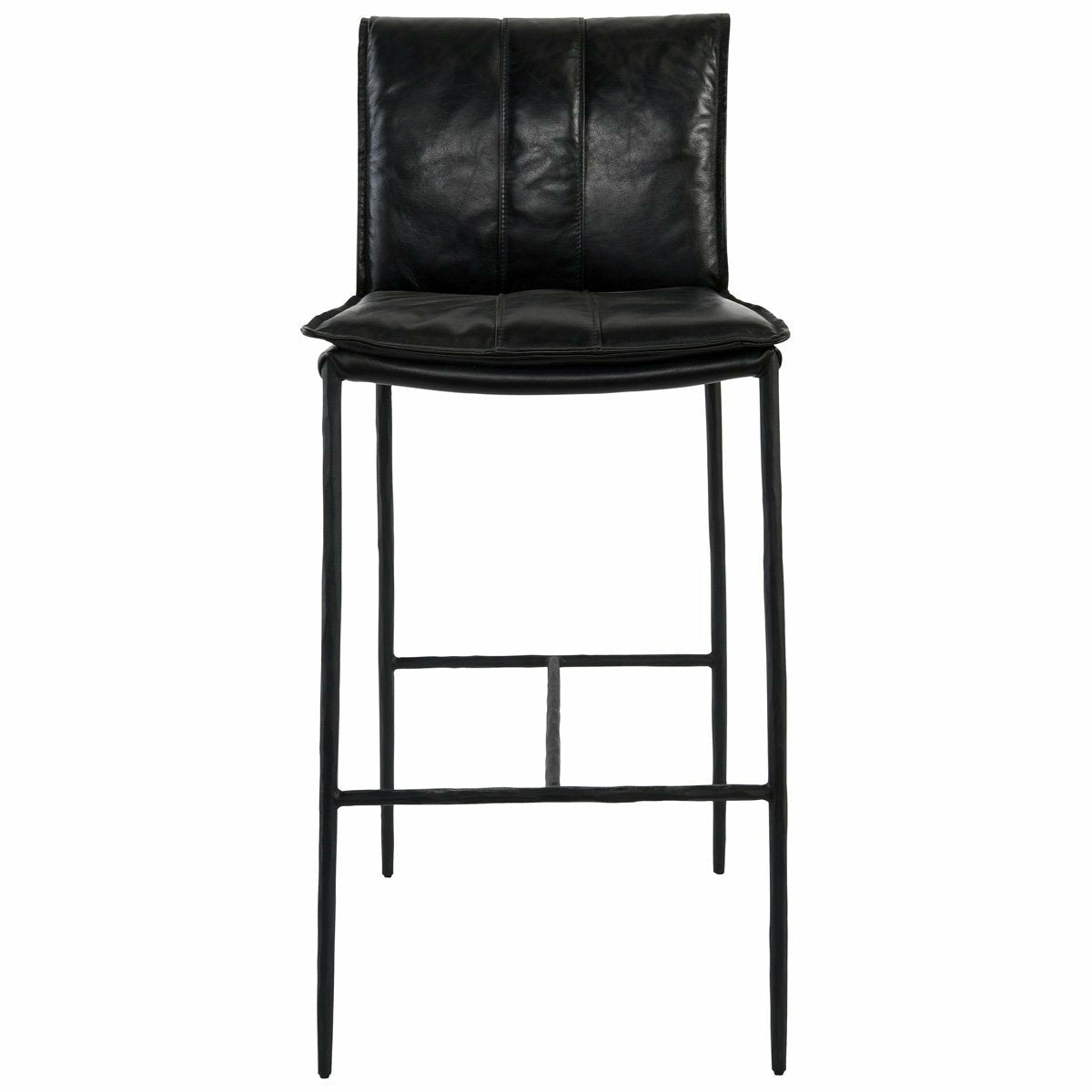 Mayer 30" Bar Stool- Black Leather - Chapin Furniture