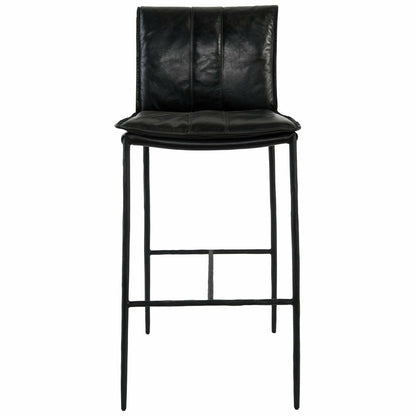Mayer 30" Bar Stool- Black Leather - Chapin Furniture