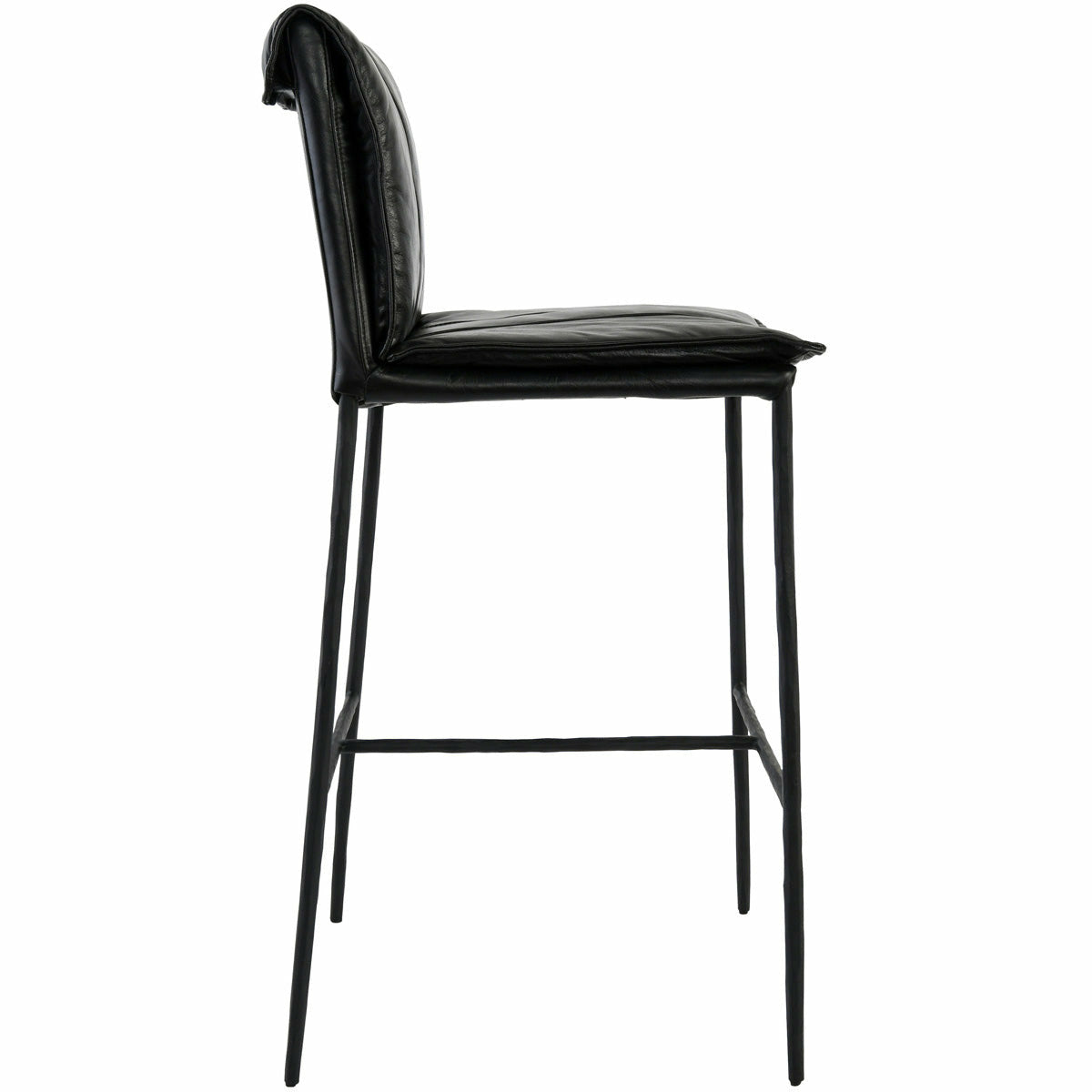 Mayer 30" Bar Stool- Black Leather - Chapin Furniture