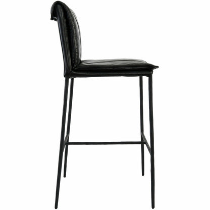 Mayer 30" Bar Stool- Black Leather - Chapin Furniture
