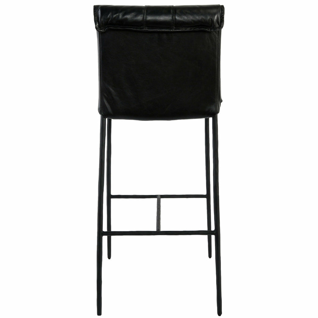Mayer 30" Bar Stool- Black Leather - Chapin Furniture