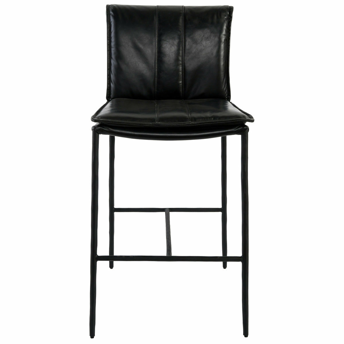 Mayer 26" Counter Stool- Black Leather - Chapin Furniture