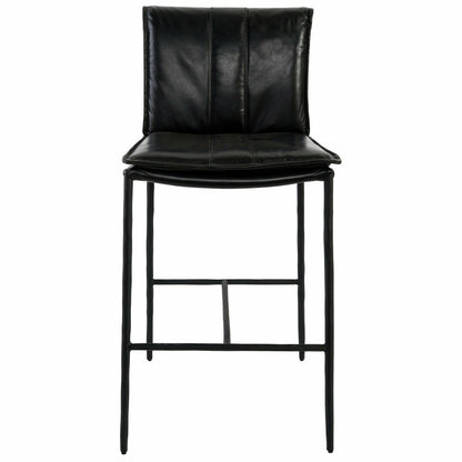 Mayer 26" Counter Stool- Black Leather - Chapin Furniture