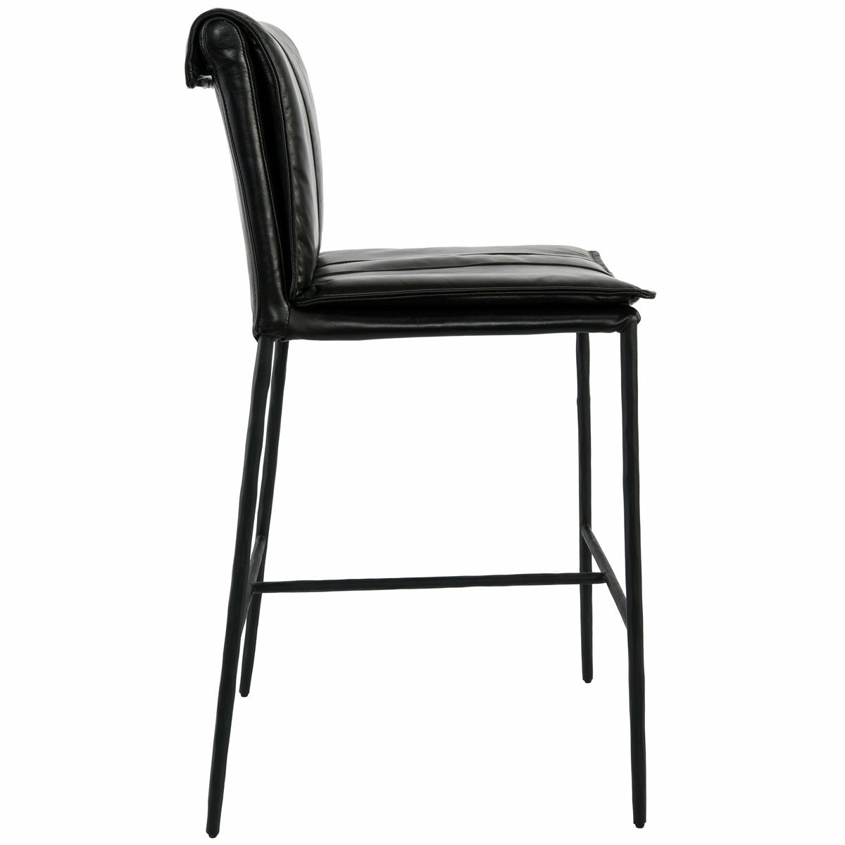Mayer 26" Counter Stool- Black Leather - Chapin Furniture