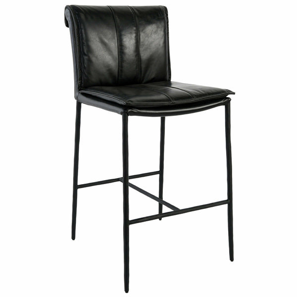 Mayer 26" Counter Stool- Black Leather - Chapin Furniture