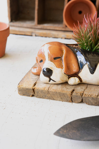 Ceramic Beagle Planter - Chapin Furniture