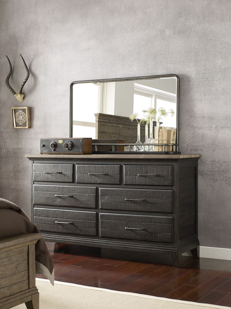 Plank Road Westwood Landscape Mirror- Charcoal - Chapin Furniture