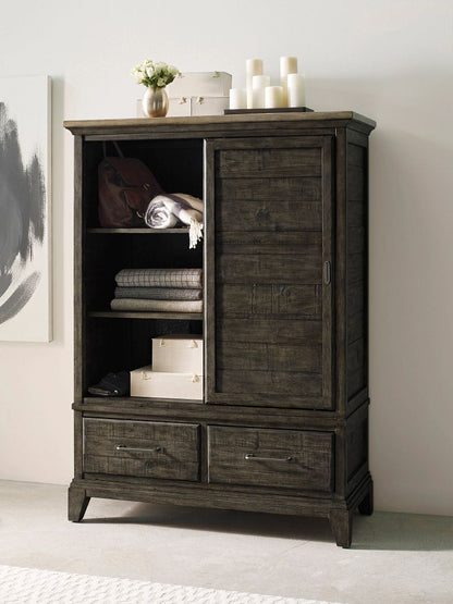 Plank Road Wheeler Door Chest- Charcoal - Chapin Furniture