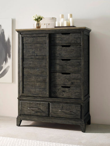Plank Road Wheeler Door Chest- Charcoal - Chapin Furniture