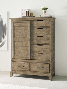 Plank Road Wheeler Door Chest- Stone - Chapin Furniture