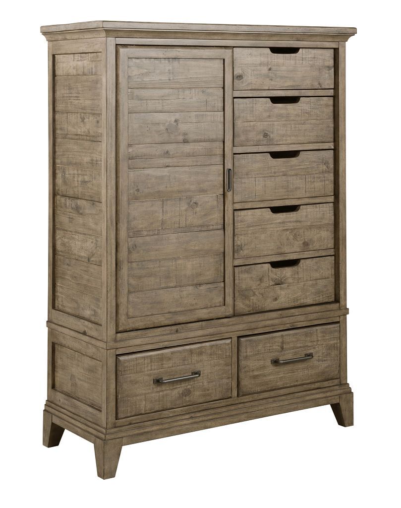 Plank Road Wheeler Door Chest- Stone - Chapin Furniture