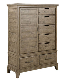 Plank Road Wheeler Door Chest- Stone - Chapin Furniture