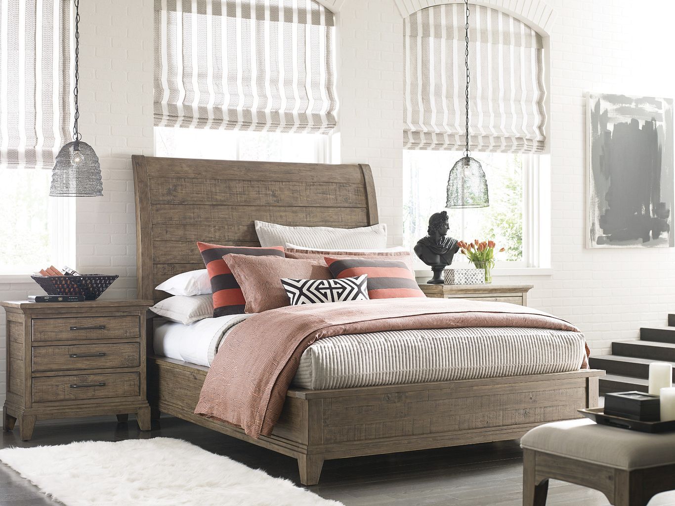 Plank Road Eastburn Sleigh Bed- Queen - Chapin Furniture