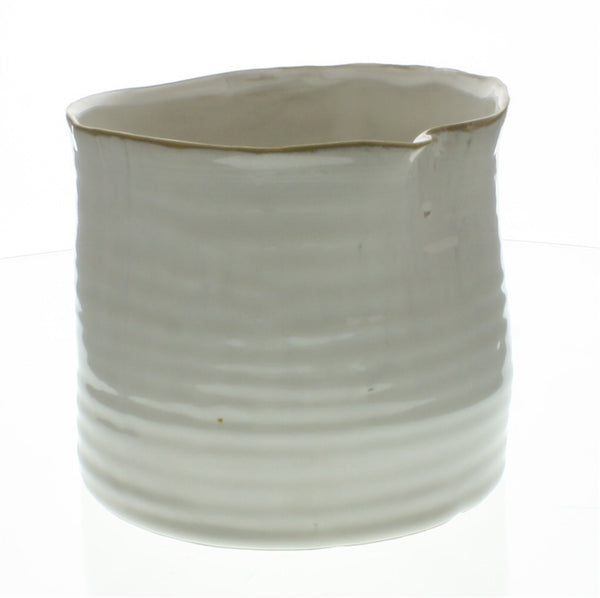 Bower Ceramic Vase - Lrg Wide - Fancy white - Chapin Furniture
