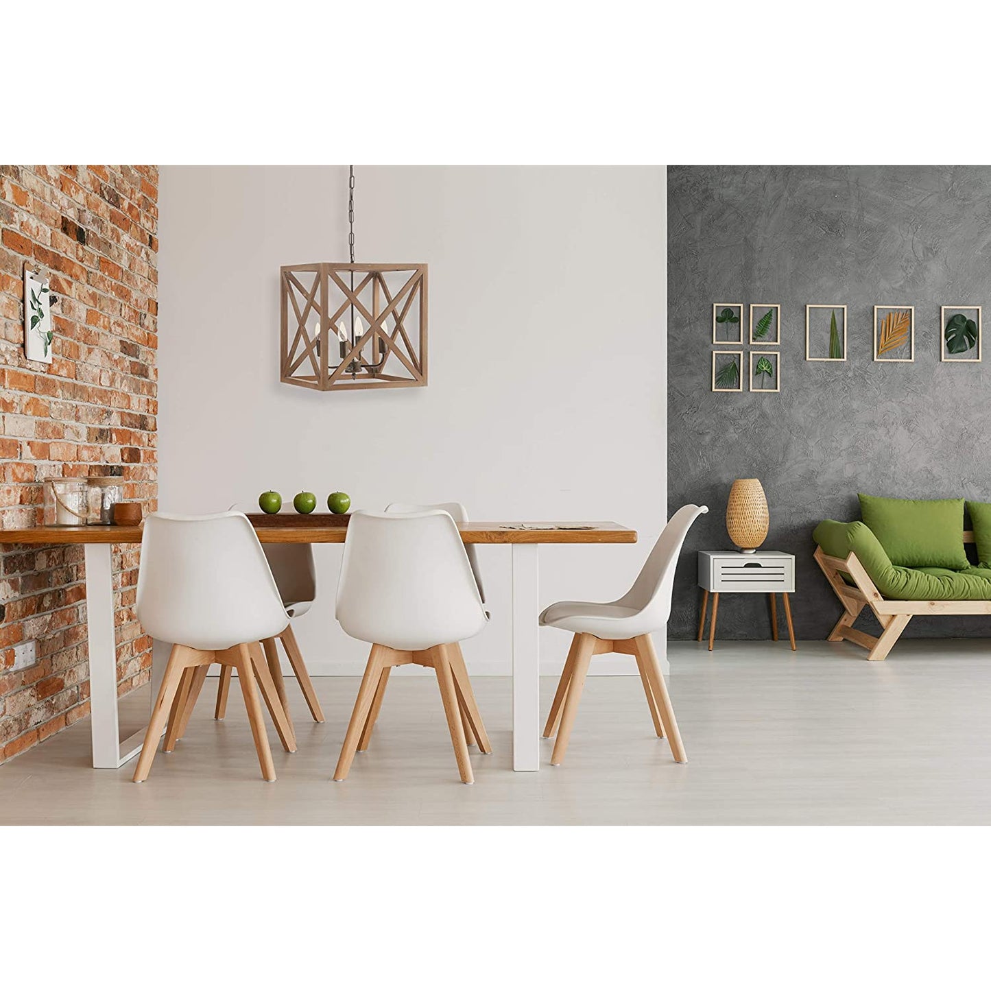 Square Wood and Metal Chandelier - Chapin Furniture