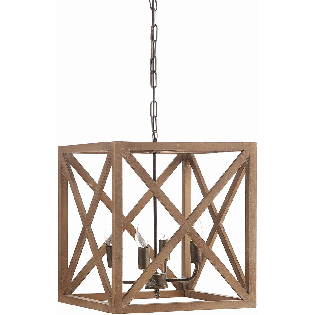 Square Wood and Metal Chandelier - Chapin Furniture