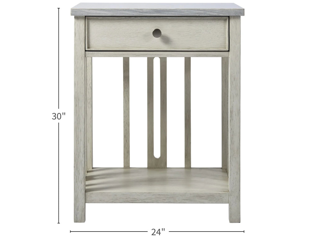 Escape Coastal Living Bedside Table With Stone Top - Chapin Furniture