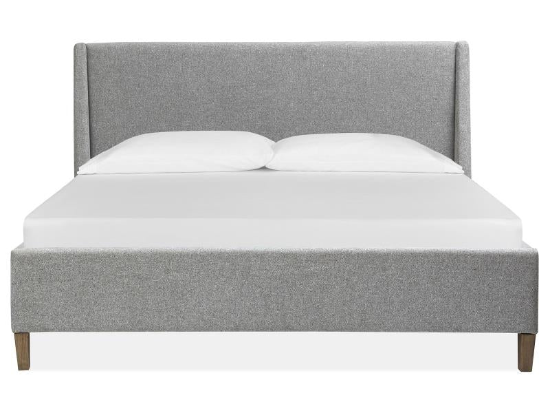Lindon Grey Upholstered Island Bed- Queen - Chapin Furniture