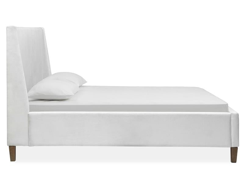 Lindon White Upholstered Island Bed- Queen - Chapin Furniture