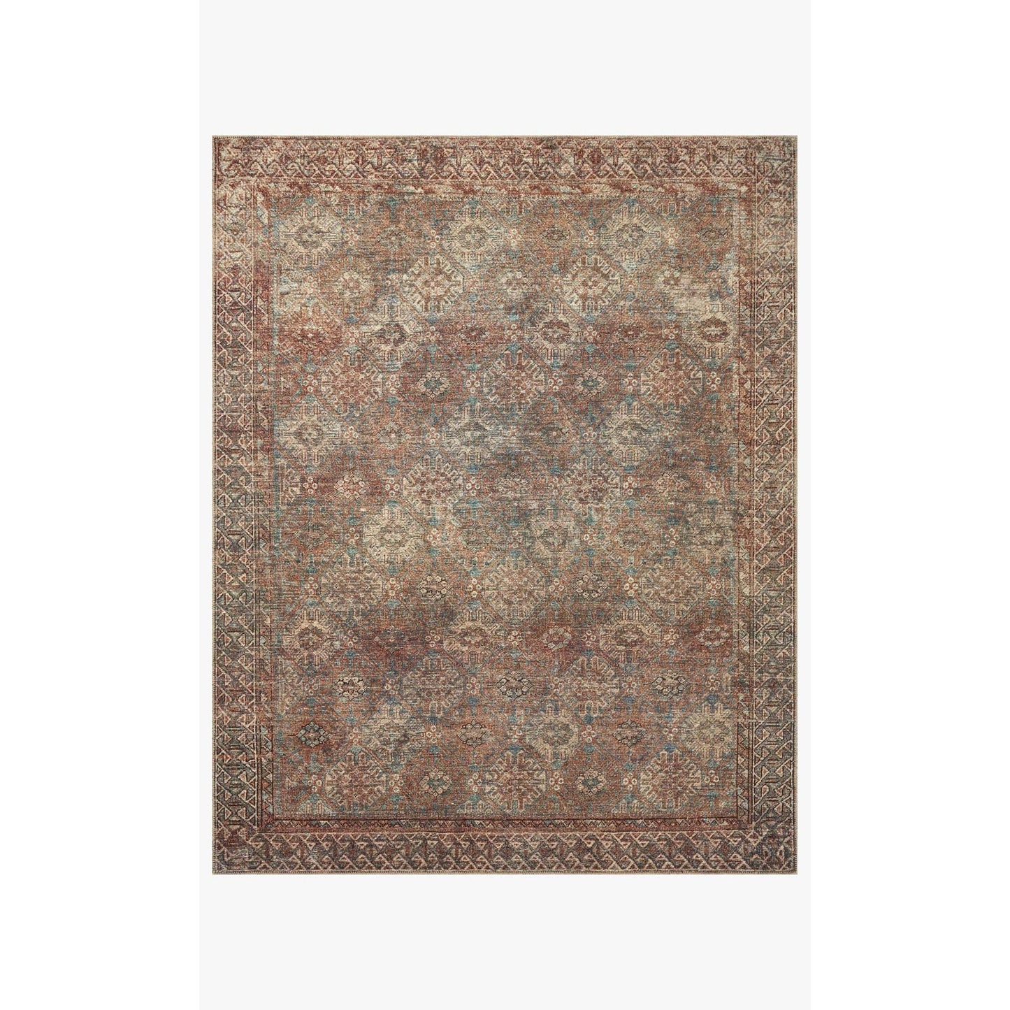 Amber Lewis Billie Aqua/Rust Rug - Chapin Furniture