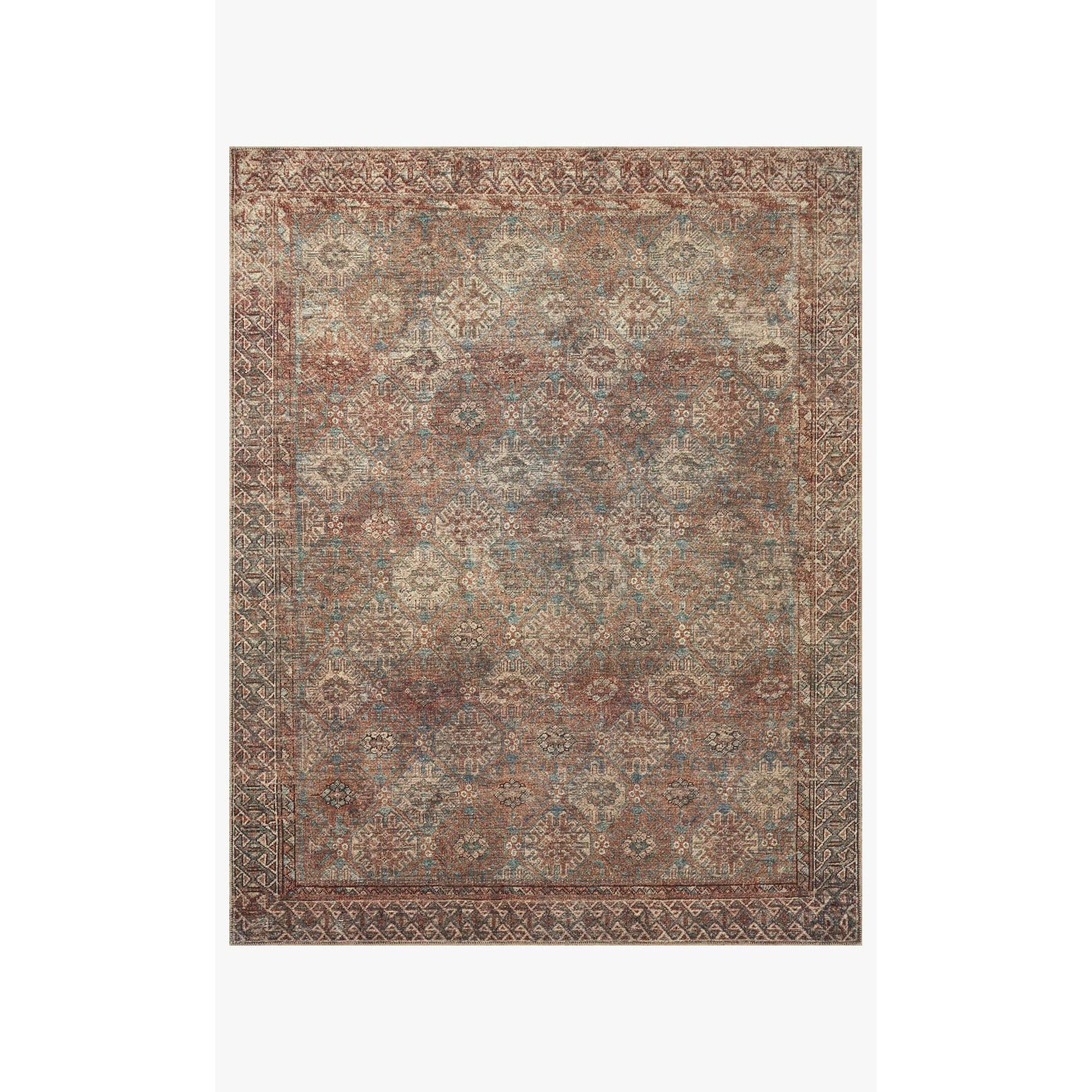 Amber Lewis Billie Aqua/Rust Rug - Chapin Furniture