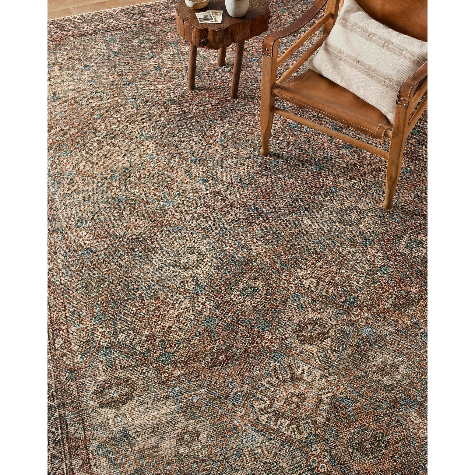 Amber Lewis Billie Aqua/Rust Rug - Chapin Furniture